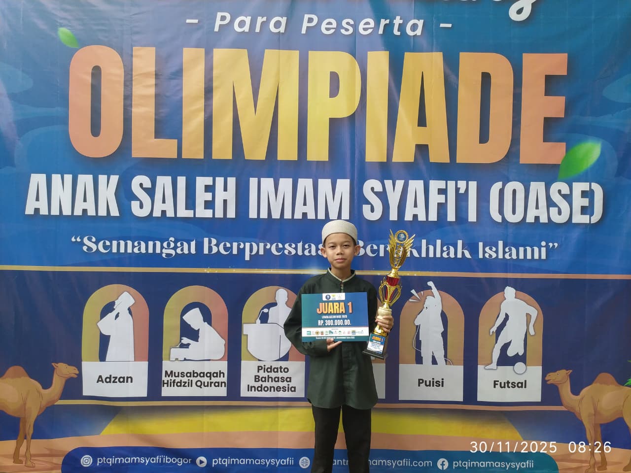 Salman Al-Aufa Raih Juara 1 Lomba Adzan di Event OASE